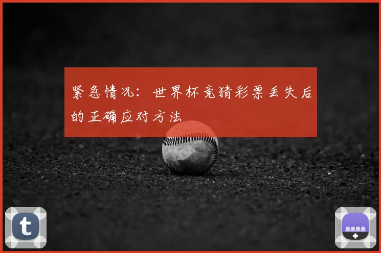 紧急情况:世界杯竞猜彩票丢失后的正确应对方法